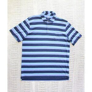Peter Millar Seaside wash striped Men's polo Golf T Shirt Size Large Cotton
